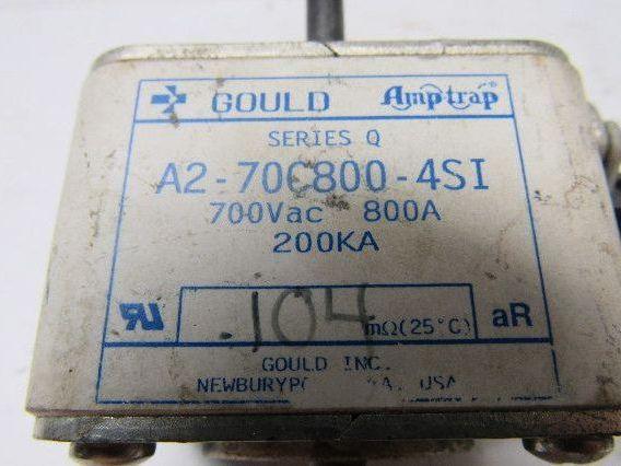 Gould Amp-Trap A2-70C800-4SI 700V 800A Series Q Square Body Fuse