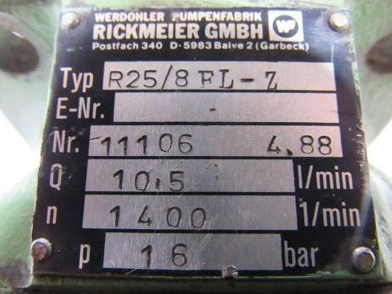 Rickmeier R25/8 FL-Z Hydraulic Gear Pump