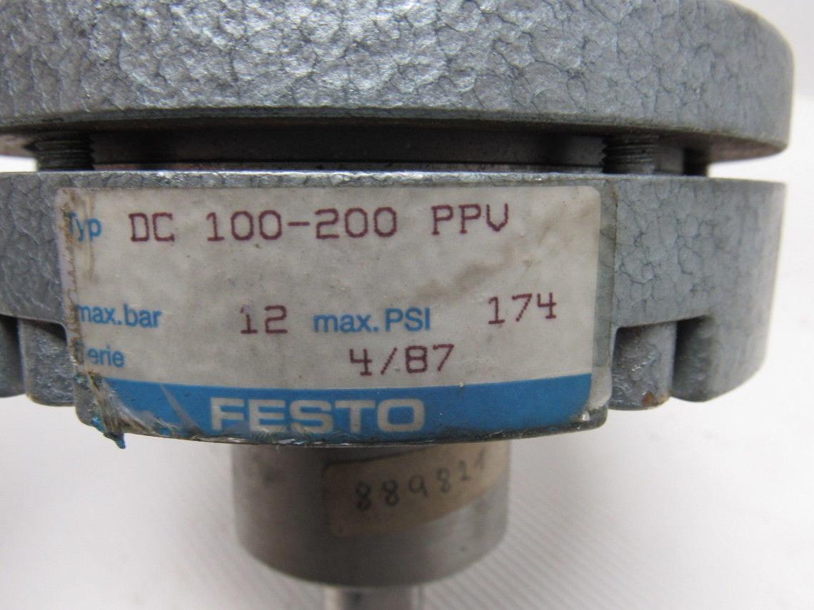 Festo DC 100-200PPV 100mm Bore 200mm Stroke Pneumatic Cylinder 12 Bar 145PSI