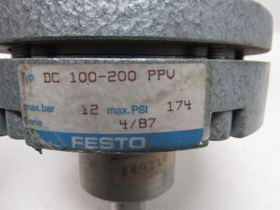 Festo DC 100-200PPV 100mm Bore 200mm Stroke Pneumatic Cylinder 12 Bar 145PSI