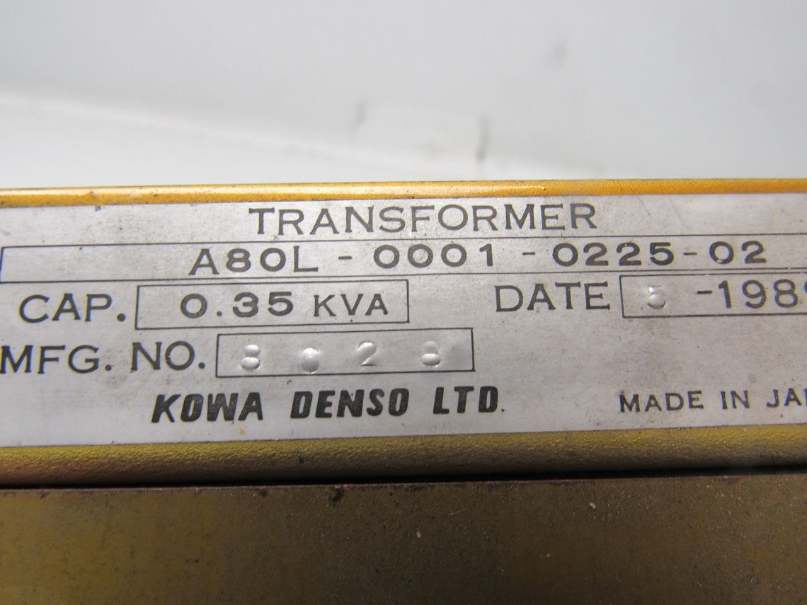 Fanuc / Kowa Denso A80L-0001-0225-02 O.35KVA Transformer From Tape Drill Mate