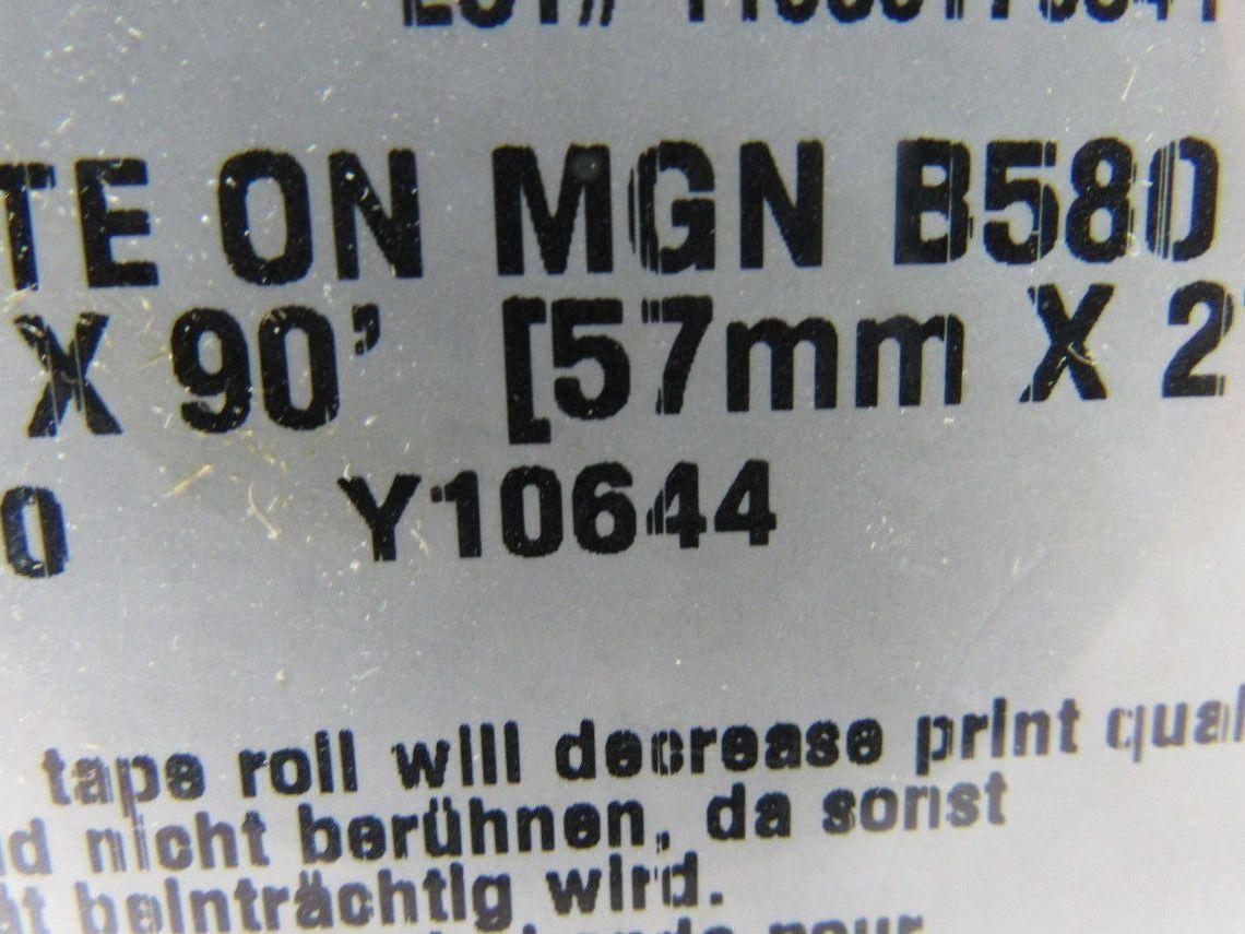 Brady B580 Y10644 White on MGN 2.25" x 90' Non-Reusable Tape Cartridge