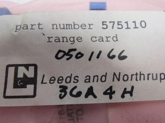 Leeds & Northrup 575110 EMF Range Card For Recorder