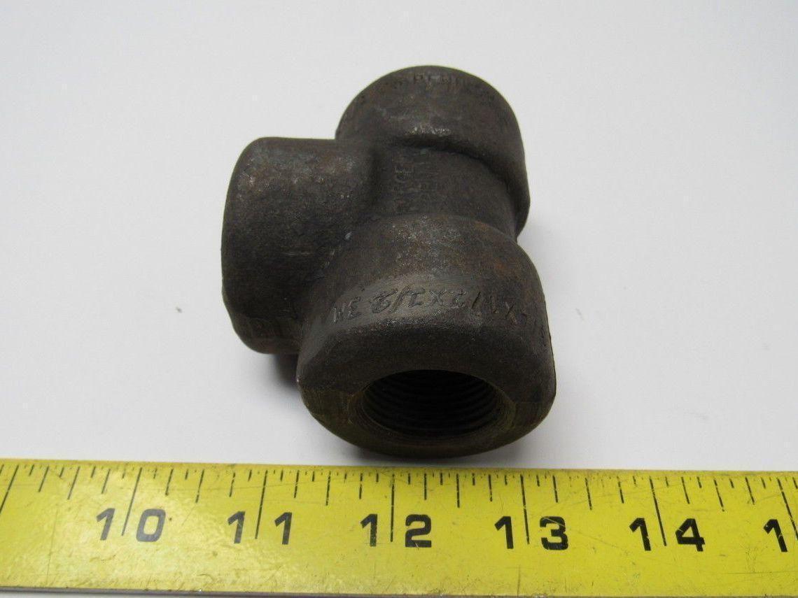 Penn 3/4" X 1/2" X 1/2" Forged Steel Threaded Pipe Reducing Tee