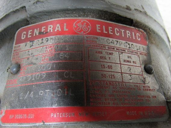 G-E 7GF219HE3KA 21.8:1 Gearbox Speed Reducer With 3/4 HP Explosion Proof Motor