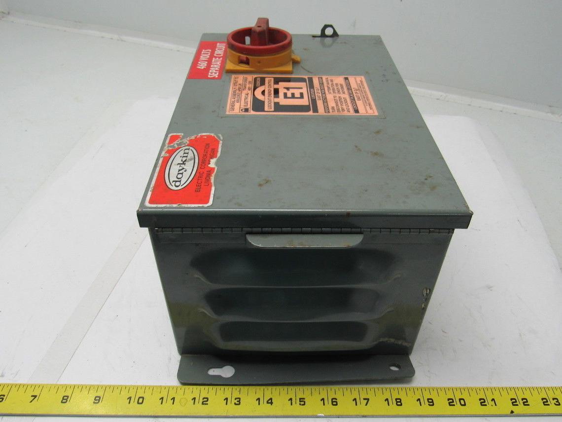 Daykin GPFS-13 Transformer Disconnect Enclosure 750VA 1Ph Pri 480V Sec 115V 6.5A