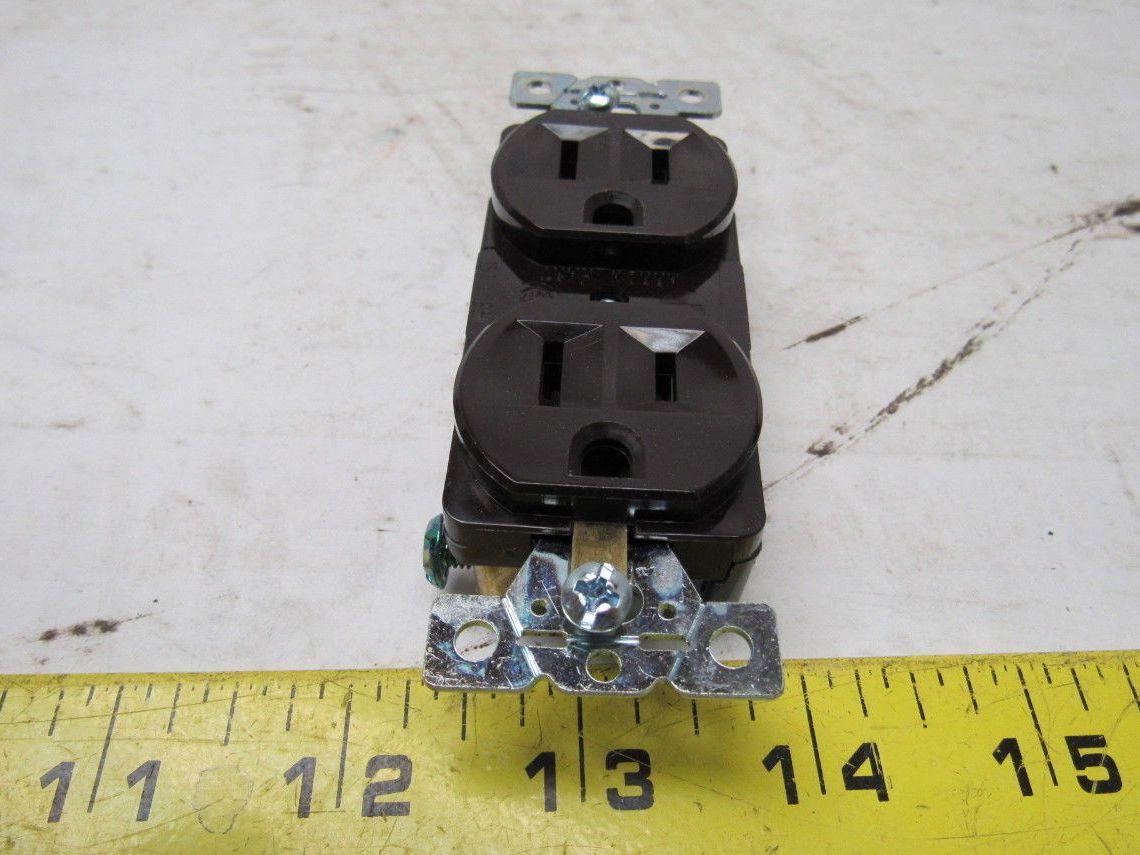 Arrow Hart 5252 Duplex Receptacle Brown w/ Horizontal Weatherproof Cover