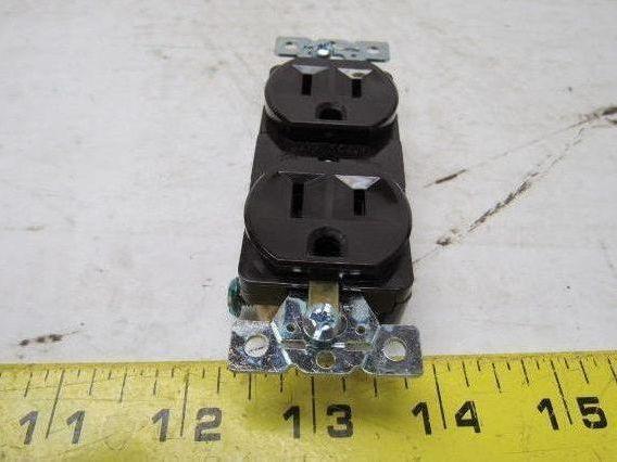 Arrow Hart 5252 Duplex Receptacle Brown w/ Horizontal Weatherproof Cover