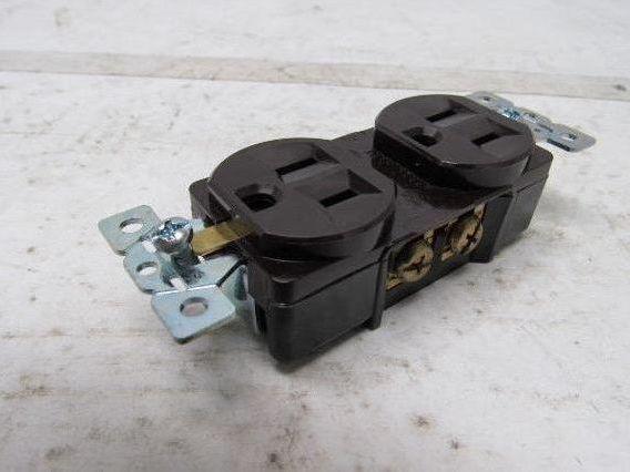 Arrow Hart 5252 Duplex Receptacle Brown w/ Horizontal Weatherproof Cover