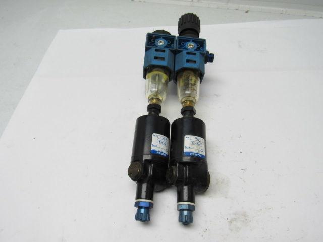 Festo WA-1 & LFR-1/8-S-5M Filter Regulator w/ Double Condensate Drains & Gauge