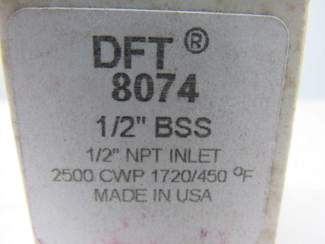 DFT 8074 In-line Basic-check Valve 1/2" NPT 2500 CWP 1720 PSIG 450 Degrees