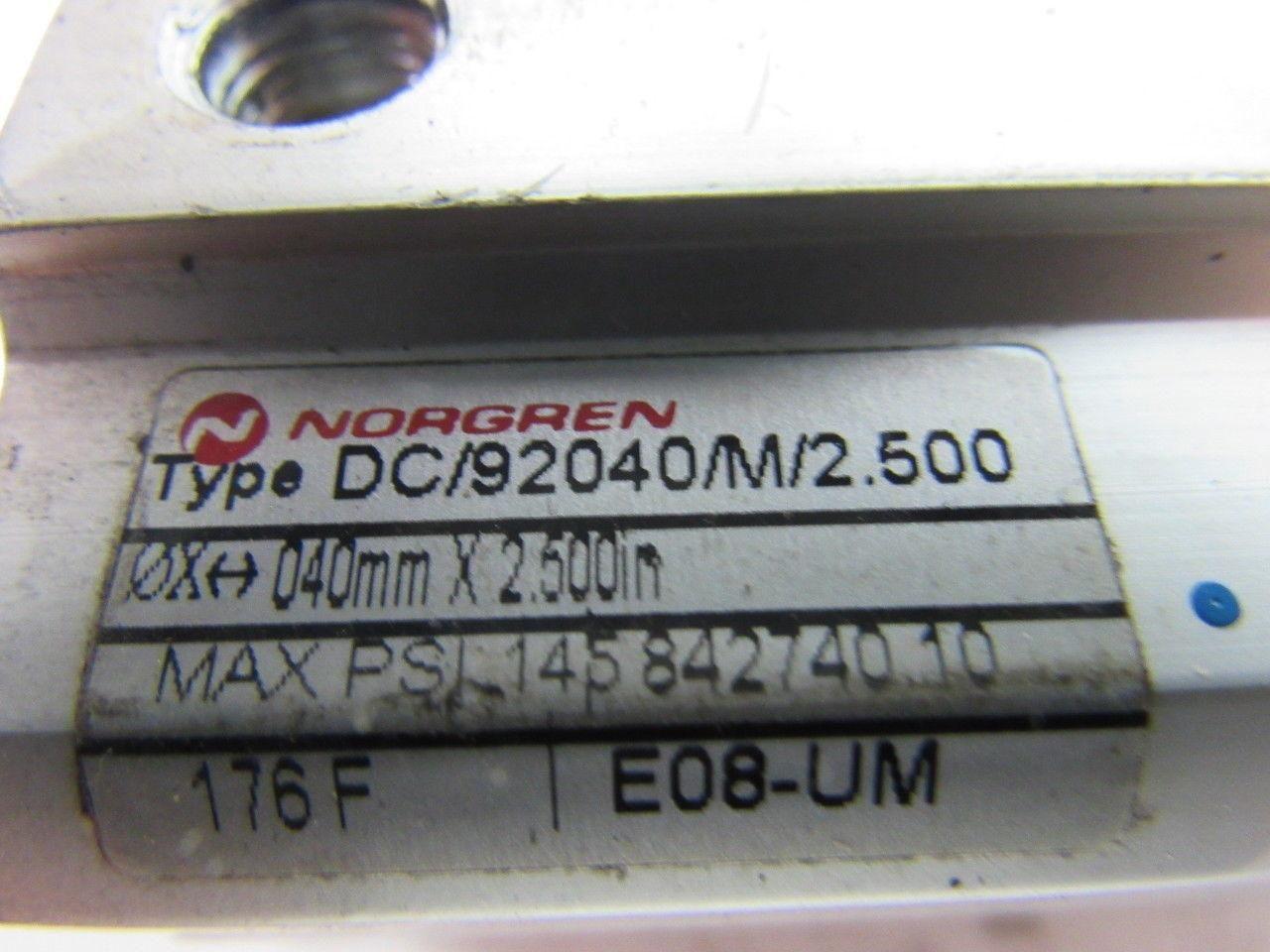 Norgren DC/92040/M/2.500 Pneumatic Air Cylinder 40mm Bore 2-1/2" Stroke