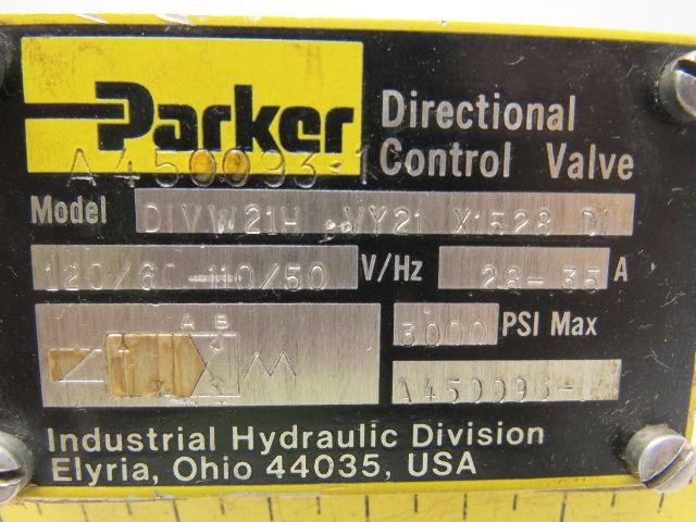 Parker Balstron D1VW21H VY21 X1528 D1 Hydraulic Control Valve