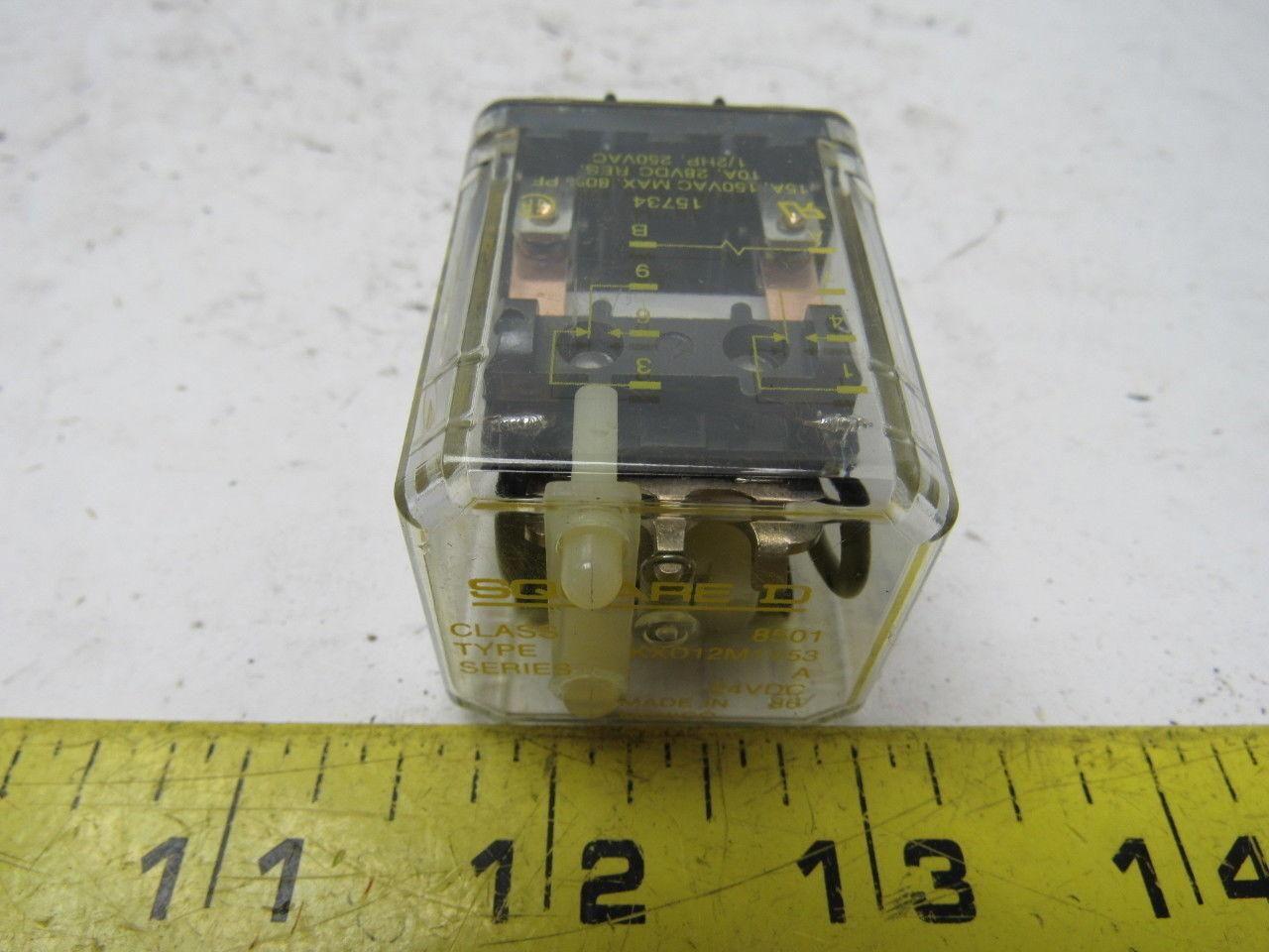 Square D 8501KXD12M1V53 General Purpose Relay 24VDC 10A
