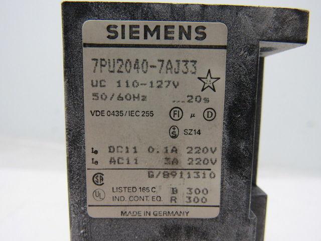 Siemens 7PU2040-7AJ33 Time Relay Surface Mount 1 Time Setting Range 2S TO 20S