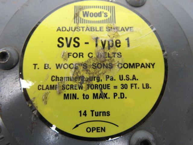 TB Woods SVS-Type 1 Adjustable Sheave For C Belts Clamp Screw Torque-30 FT L.B.