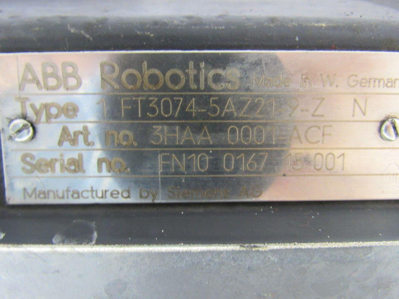 ABB Robotics/Siemens 1FT3074-5AZ21-9-Z 3HAA0001-ACF Servo Motor Parts or Repair