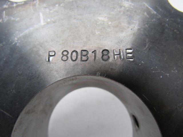 P80B18HE 18 Tooth Sprocket #80 1.968" Bore W/2 Set Screws 1/2" X 1/4" Keyway