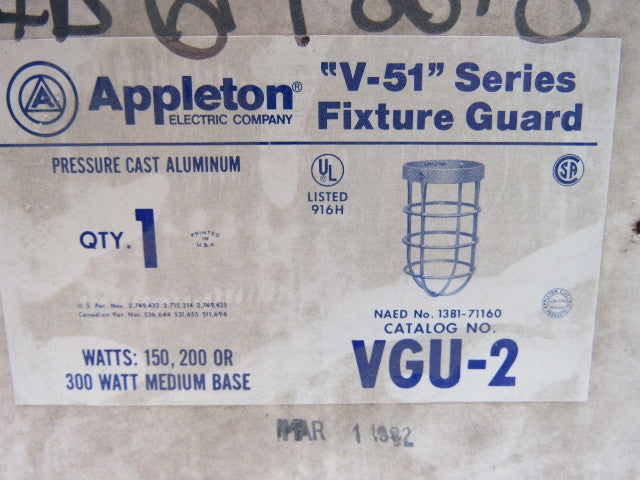 Appleton VGU-2 Vintage Explosion Proof Lighting Cage Cover Guard 150-300 W