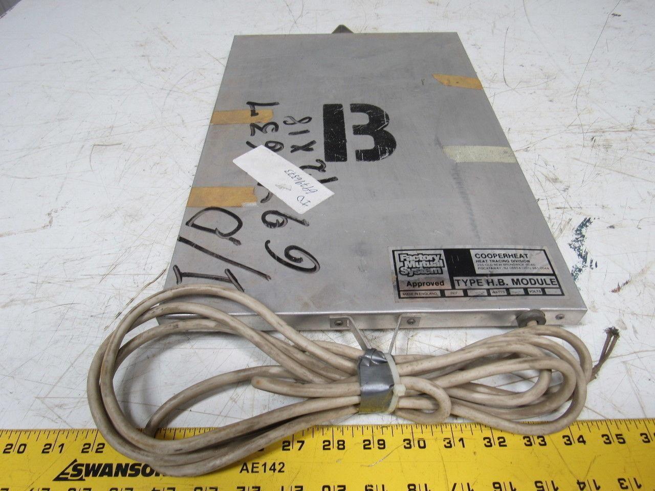 Cooperheat 0G200 Type HB Hopper Heating Module 12" X 18" 240V 250W