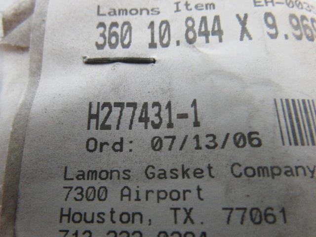 Lamons Gasket H277431-1 360 10.844 X 9.969 X 26 Gauge Steel Ring Lot of 2