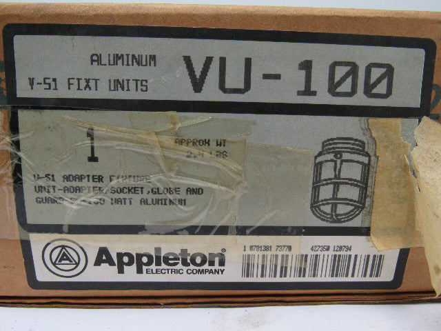 Appleton VU-100 R Alum V51 Guarded Red Globe Fixture Adapter Socket Home Studio