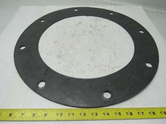 Pipe Flange Gasket 14" I.D. 19" O.D. W/8 Bolt Holes 3/4" Dia. 1/8" Thick