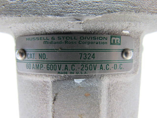 Russell & Stoll 7324 60 Amp Plug Pin & Sleeve Receptacle Parts Housing & Plug