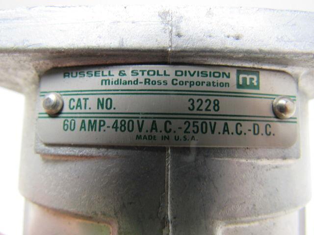 Russellstoll 3228 60 Amp Plug Pin & Sleeve Receptacle Parts Housing & Plug