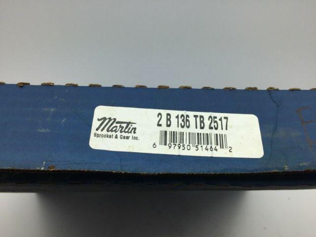 Martin 2B 136 TB 2517 Sheave Pulley 2 Groove Taper Lock Bushing