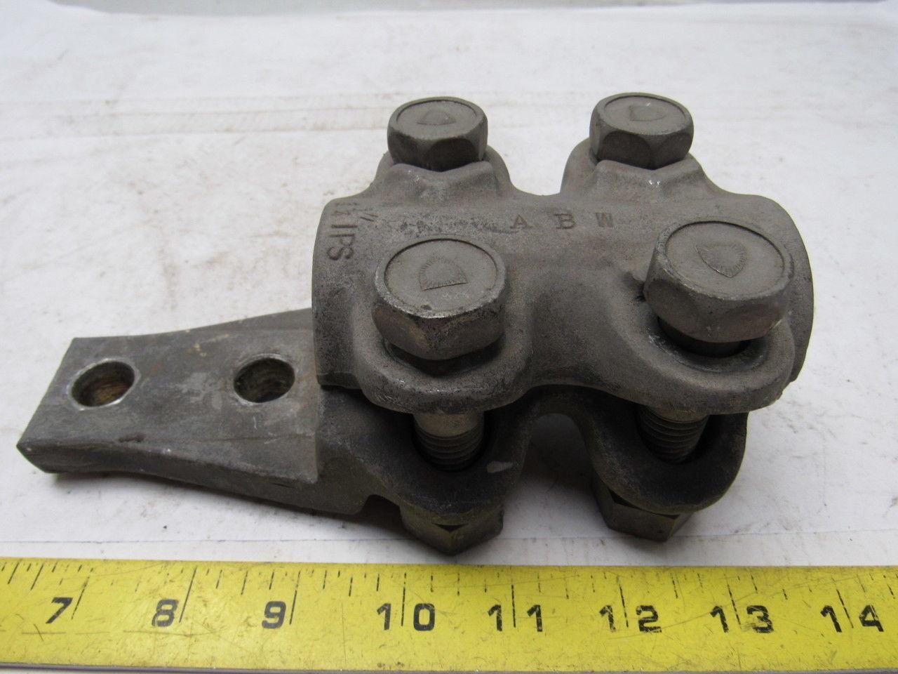 A B W 1-1/4" IPS Straight Bolt Cable To Flat Aluminum Terminal Lug Tap