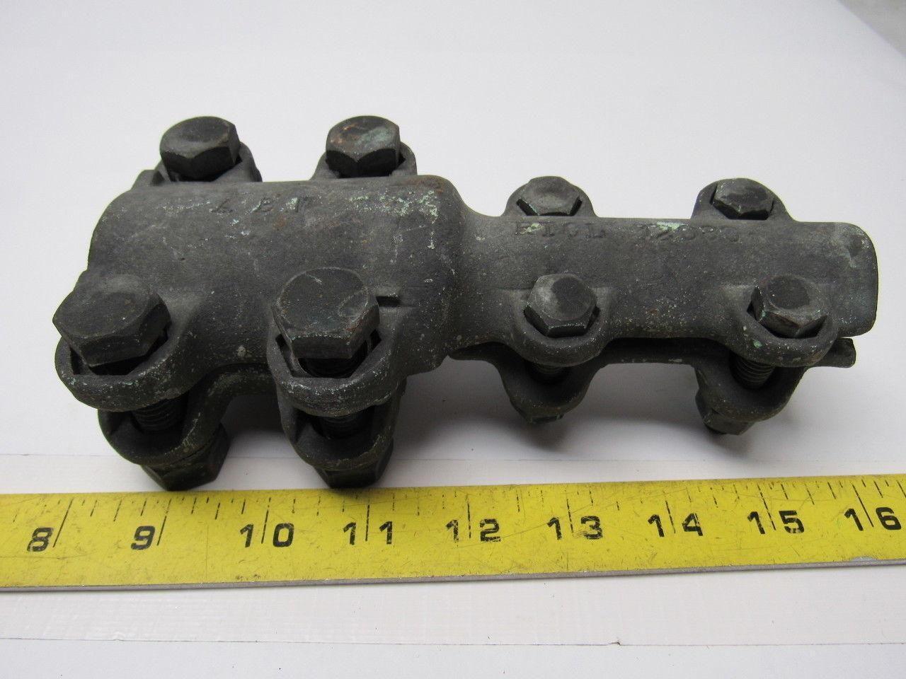 1-1/2" x 7/8" Straight Bolt Cable Connector Bronze Lug Tap Splice Adapter