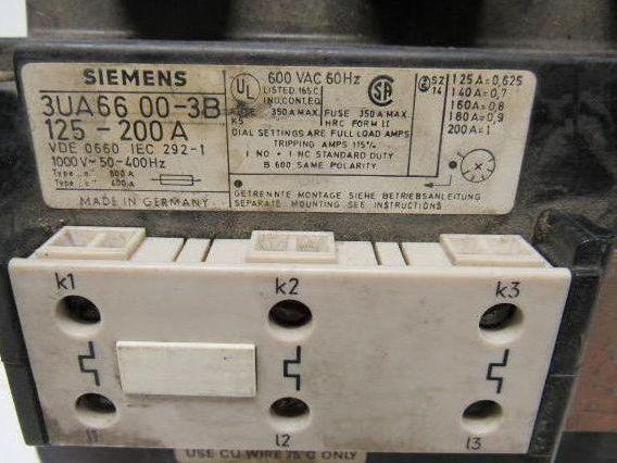 Siemens 3UA6600-3B Overload Relay