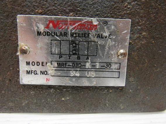 Northman MRF-03D-K-1-30 Modular Relief Valve 120-1000 PSI 20GPM Max Flow