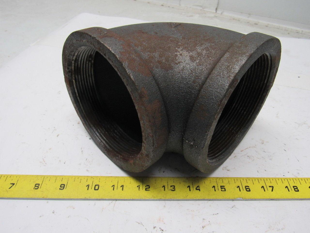 Grainger International 2WJ99A 4" Black Pipe Steel 90° Elbow