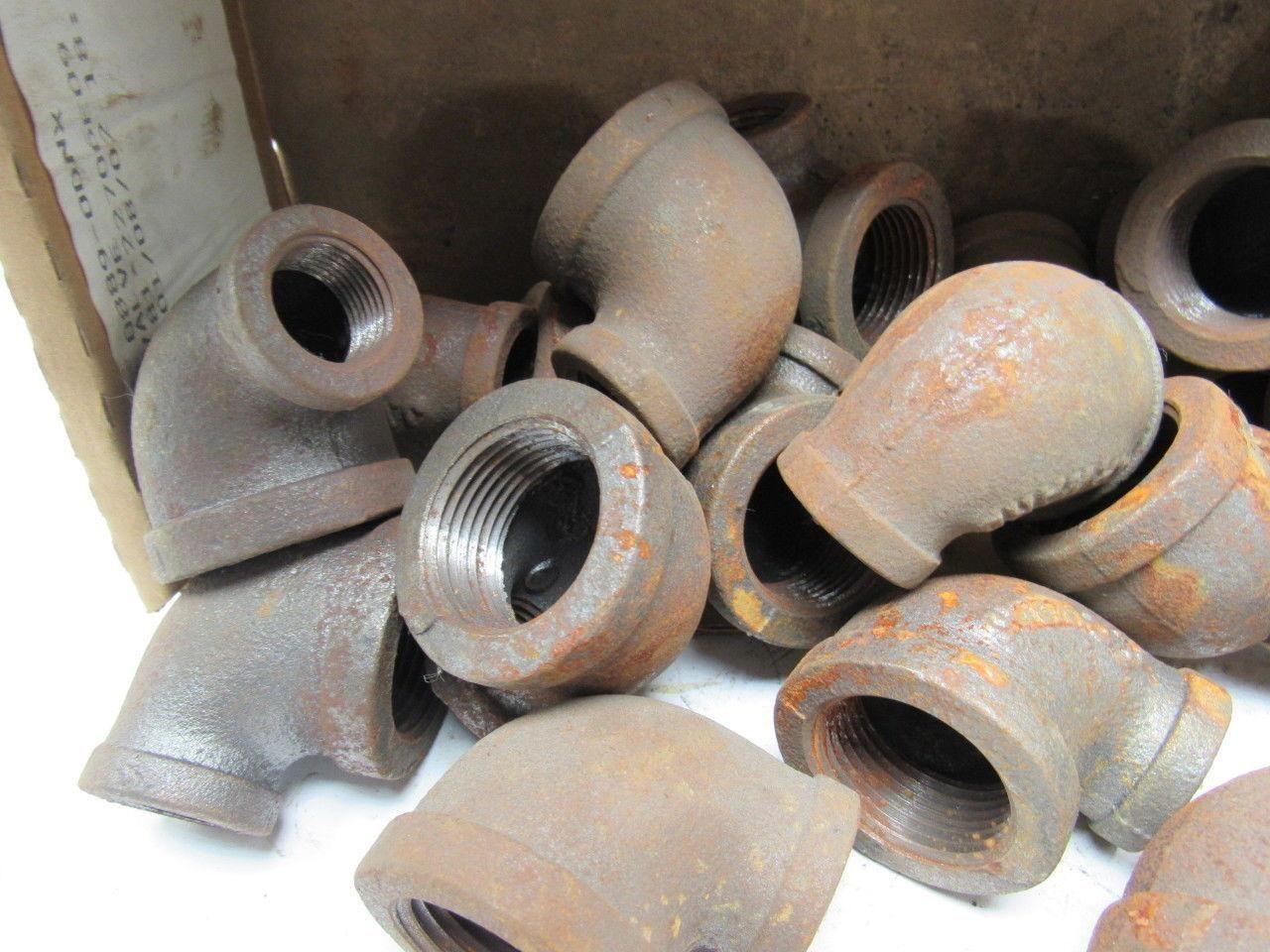 JP Ward 1" To 1/2" Reducing 90 Degree Black Pipe Elbow Lot Of 19