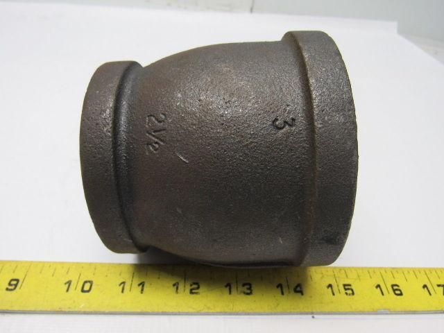 3" x 2-1/2" Threaded Reducing Coupling Low-Pressure Black Iron Pipe Fitting USA