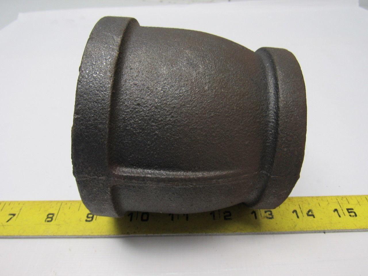 3" x 2-1/2" Threaded Reducing Coupling Low-Pressure Black Iron Pipe Fitting USA