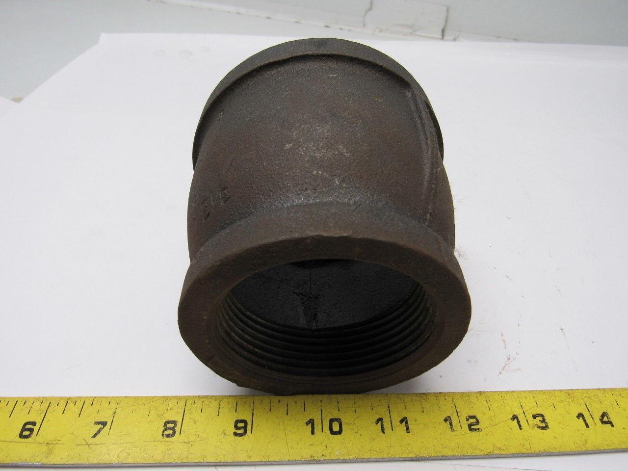 3" x 2-1/2" Threaded Reducing Coupling Low-Pressure Black Iron Pipe Fitting USA