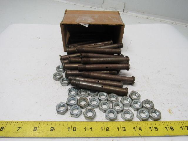 Roller/Bearing Axle Bolt 1/2"Dia. X 4-1/8" W/ Nuts Lot of 29