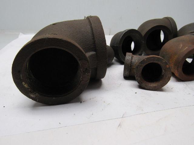 Black Pipe Reducer Elbow 90° Mixed Lot Of 10