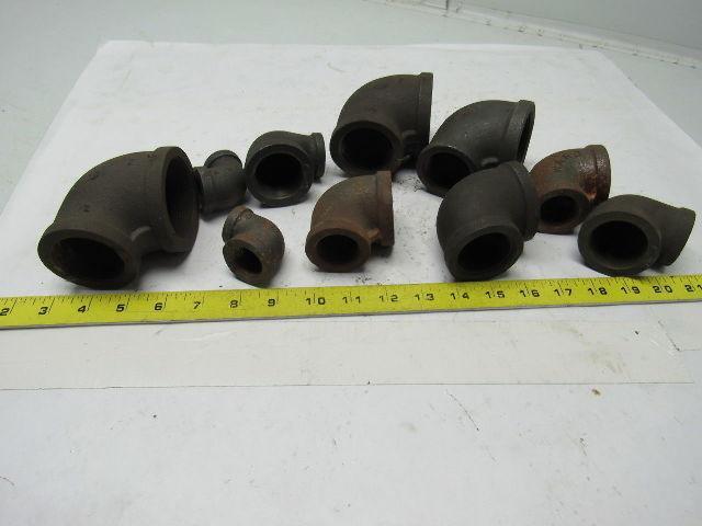 Black Pipe Reducer Elbow 90° Mixed Lot Of 10