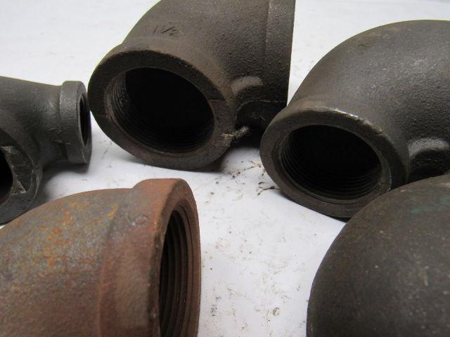 Black Pipe Reducer Elbow 90° Mixed Lot Of 10