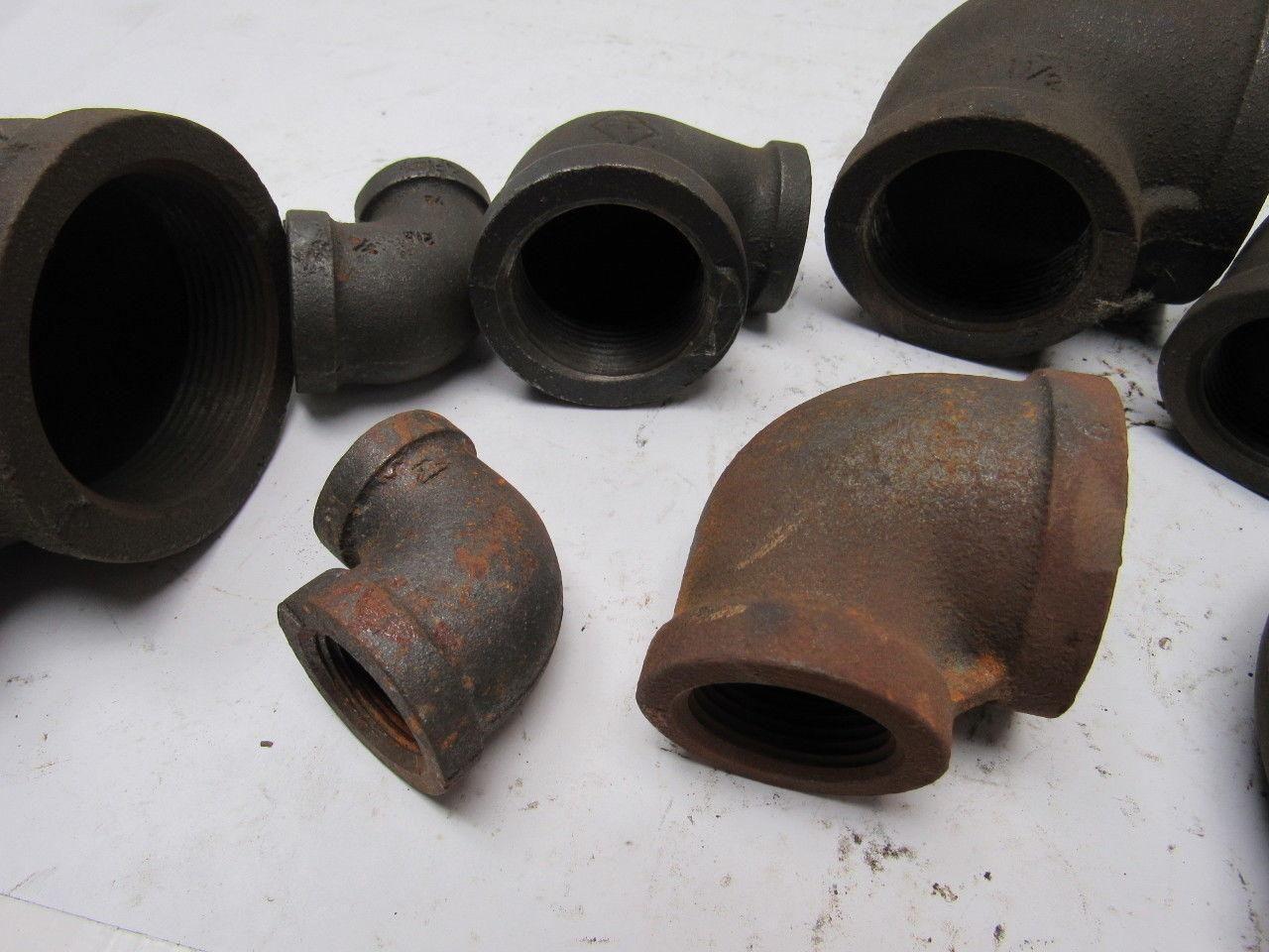 Black Pipe Reducer Elbow 90° Mixed Lot Of 10