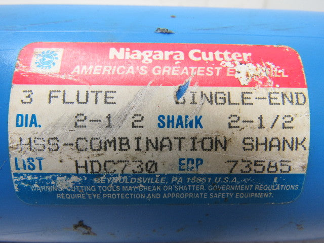 Niagara Cutter 73585 2-1/2" Diameter HHS Combination Shank End Mill 3 Flute New