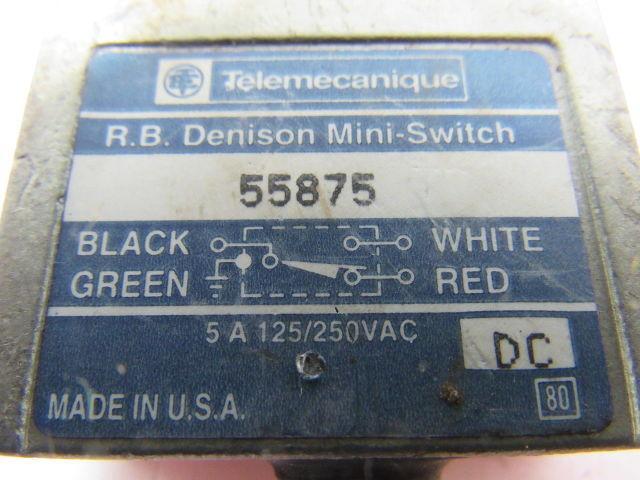 Telemecanique 55875 R B Denison Mini Switch Roller Plunger Limit Switch