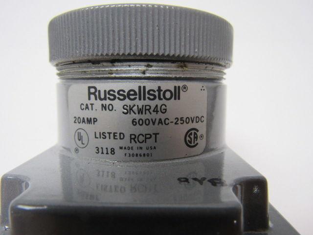 SKWR4G Russellstoll 20 Amp 600V Female Electric Receptacle 4 Wire 3 Pole