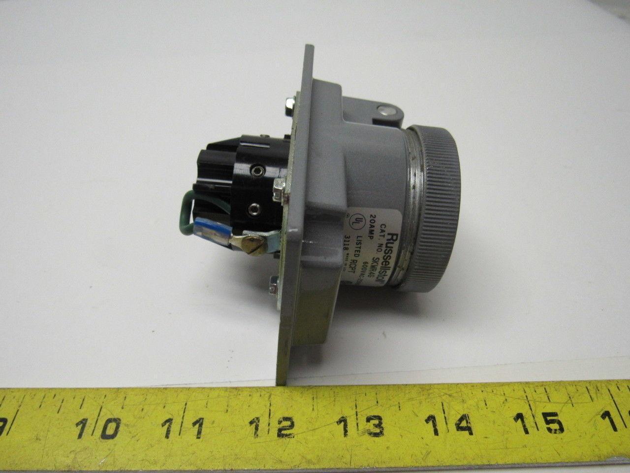 SKWR4G Russellstoll 20 Amp 600V Female Electric Receptacle 4 Wire 3 Pole