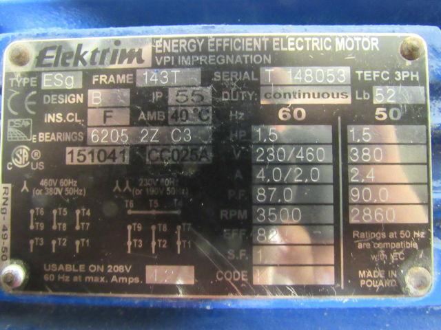 Elektrim ESG 1.5HP Electric Motor 3PH 3500RPM
