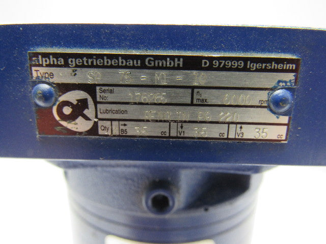 Alpha SP75-M1-10 High Speed Planetary Gearhead 10:1 Ratio 6000RPM Max.